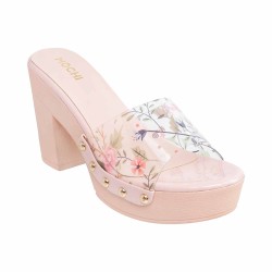 Mochi Pink-Multi Casual Mules for Women