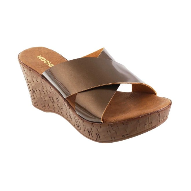 Mochi Antique-Gold Casual Mules for Women