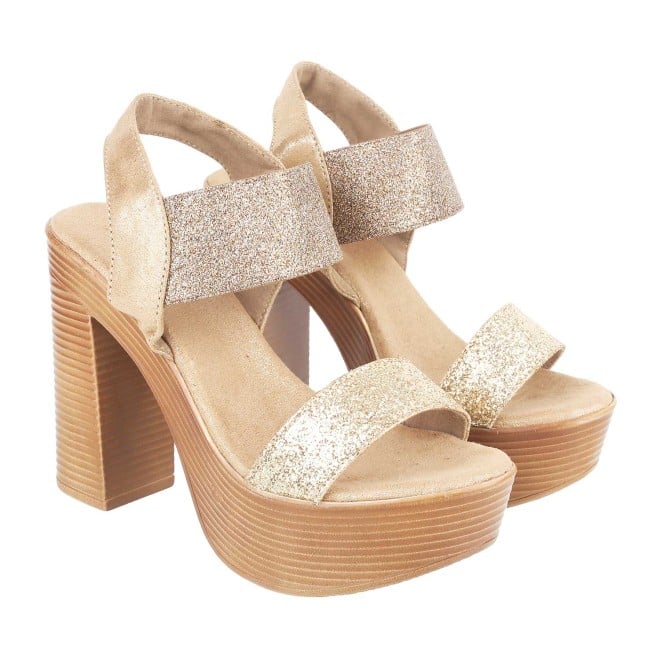 Mochi Women Gold Party Sandals