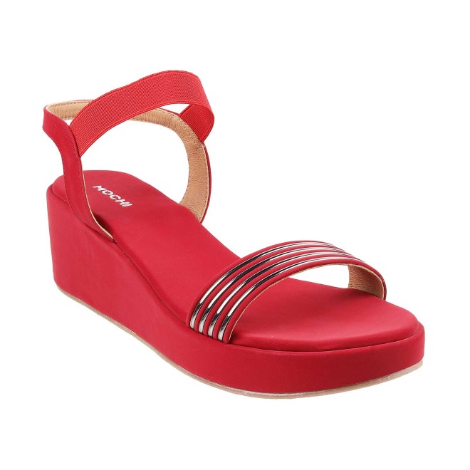 Mochi Women Red Casual Sandals