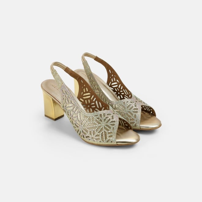 Mochi Women Gold Wedding Sandals (SKU: 35-1077-15-36)