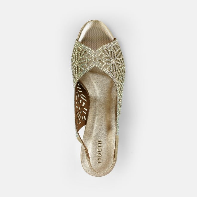 Mochi Women Gold Wedding Sandals (SKU: 35-1077-15-36)