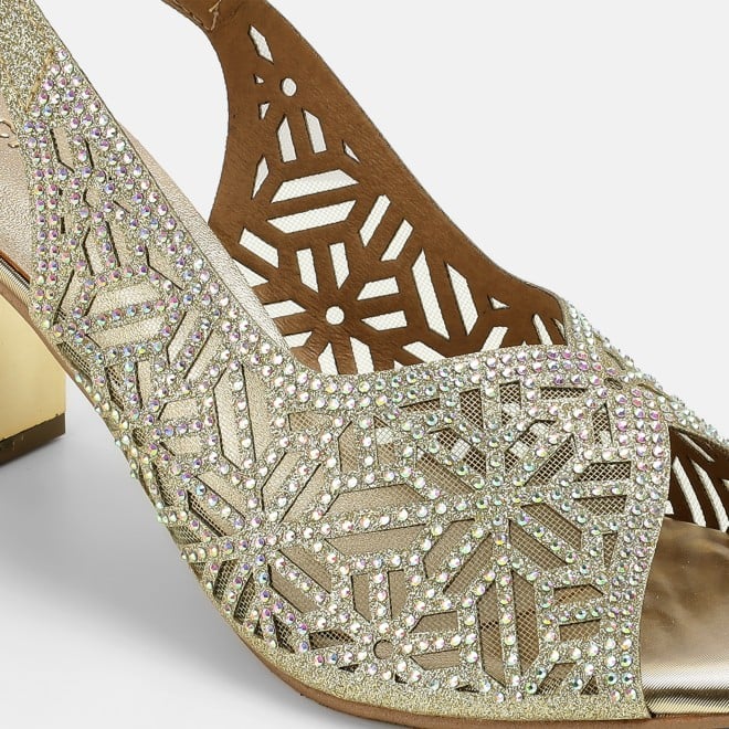 Mochi Women Gold Wedding Sandals (SKU: 35-1077-15-36)