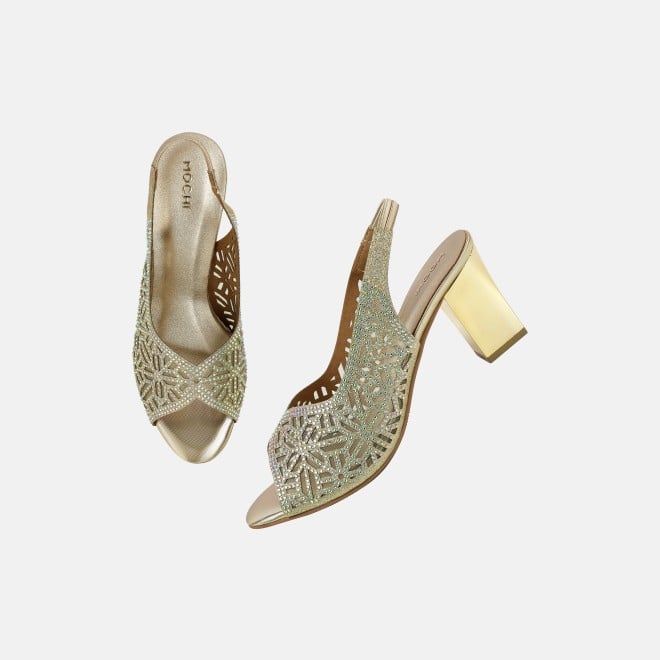 Mochi Women Gold Wedding Sandals (SKU: 35-1077-15-36)