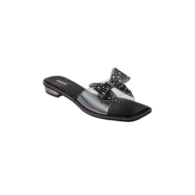 Mochi Women Black Party Slip Ons (SKU: 35-1207-11-36)