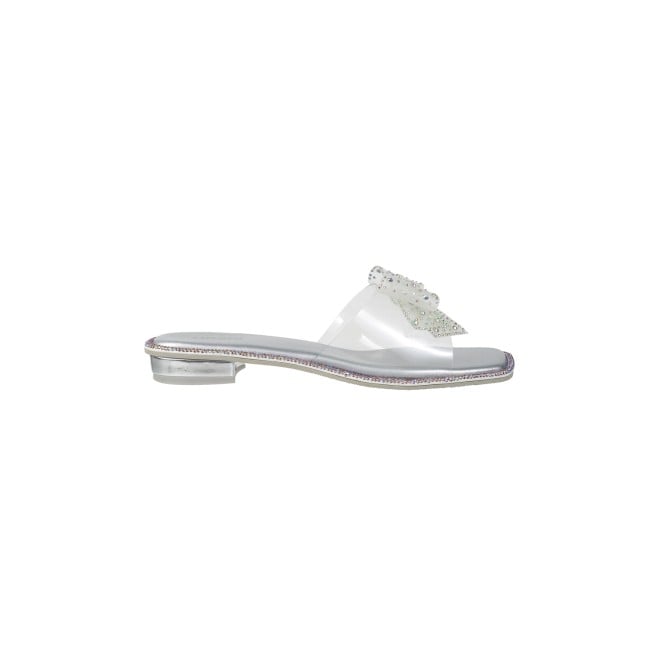 Mochi Women Silver Party Slip Ons (SKU: 35-1207-27-36)