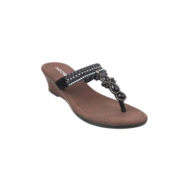 Mochi Women Black Party Slippers (SKU: 35-1226-11-37)