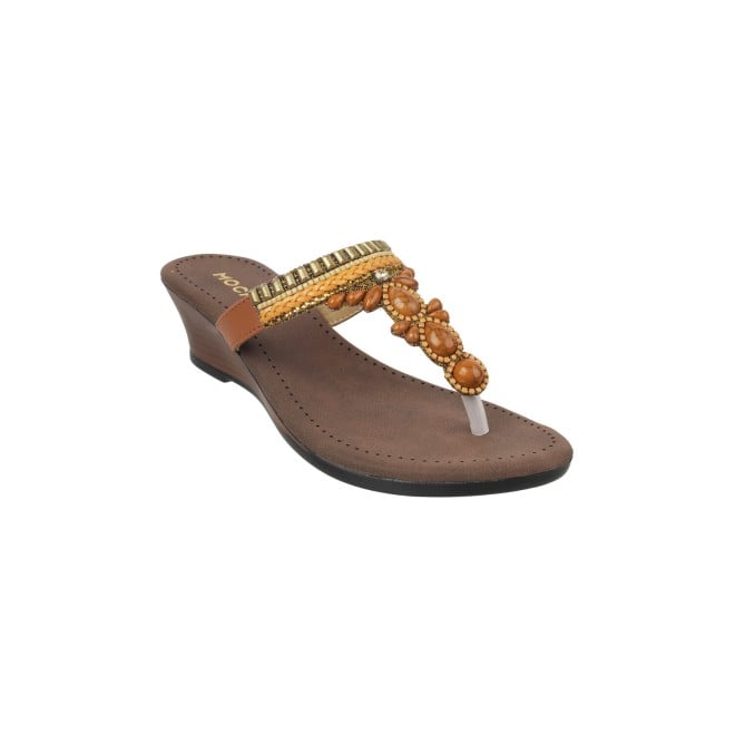 Mochi Women Tan Party Slippers (SKU: 35-1226-23-37)
