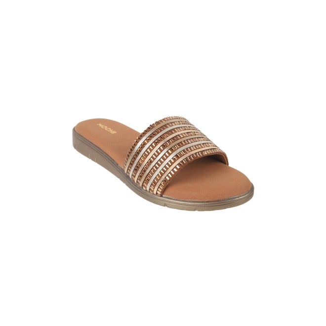 Mochi Women Antic-gold Ethnic Slides (SKU: 35-1243-28-36)