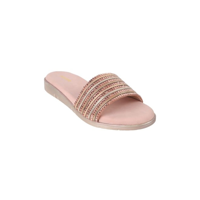 Mochi Women Rose-gold Ethnic Slides (SKU: 35-1243-52-37)