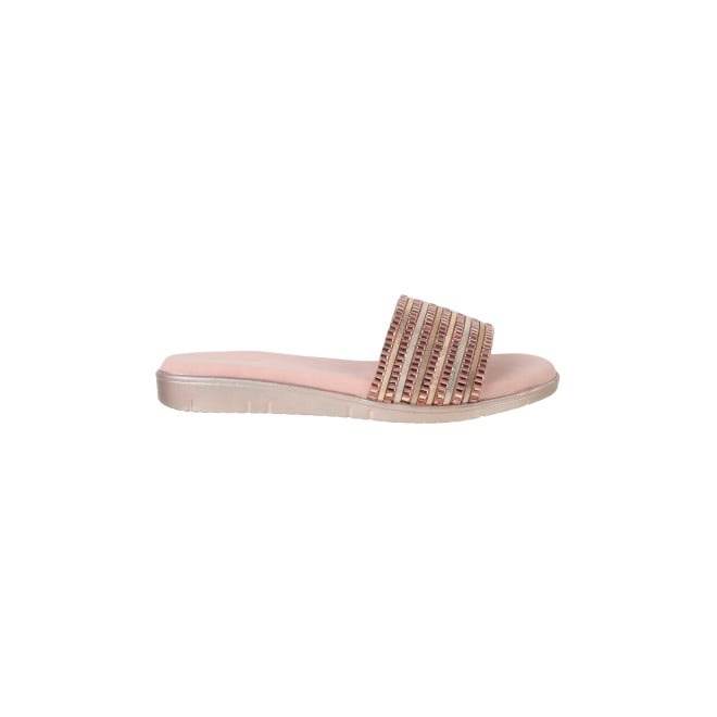 Mochi Women Rose-gold Ethnic Slides (SKU: 35-1243-52-37)