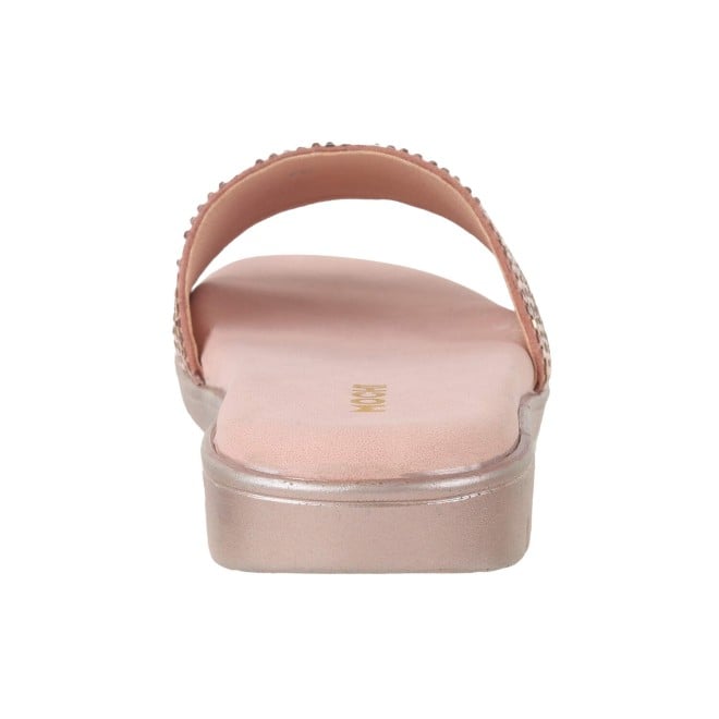 Mochi Women Rose-gold Ethnic Slides (SKU: 35-1243-52-37)