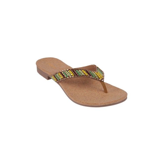 Mochi Women Antic-gold Ethnic Slippers (SKU: 35-1244-28-38)