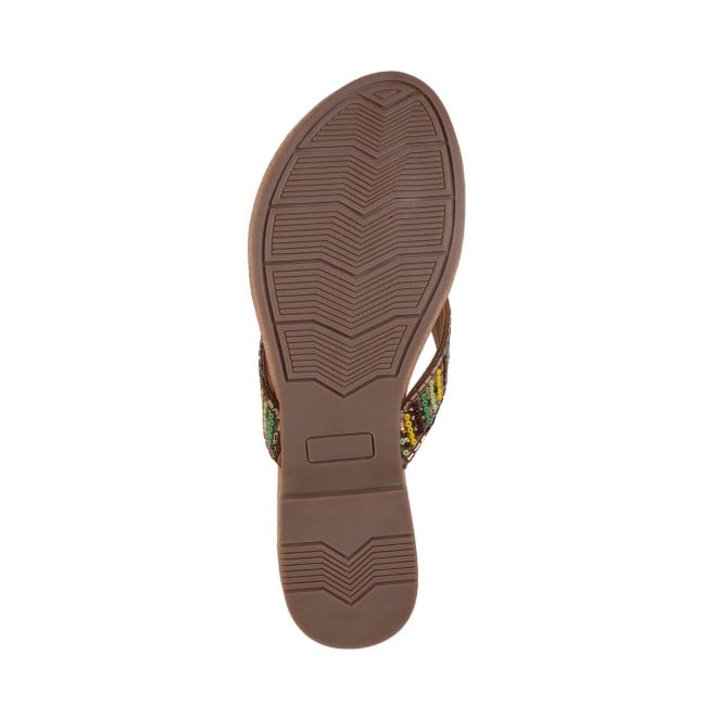 Mochi Women Antic-gold Ethnic Slippers (SKU: 35-1244-28-38)