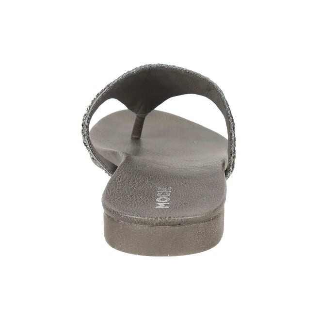 Mochi Women Gun-metal Ethnic Slippers (SKU: 35-1247-29-37)