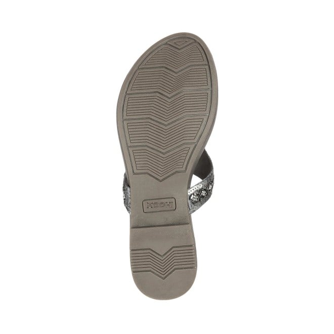 Mochi Women Gun-metal Ethnic Slippers (SKU: 35-1247-29-37)