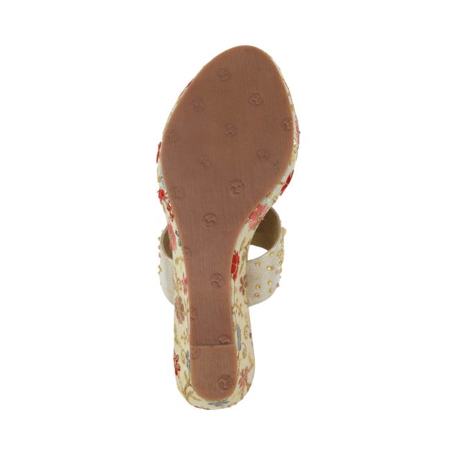 Mochi Women Gold Ethnic Slippers (SKU: 35-1265-15-37)