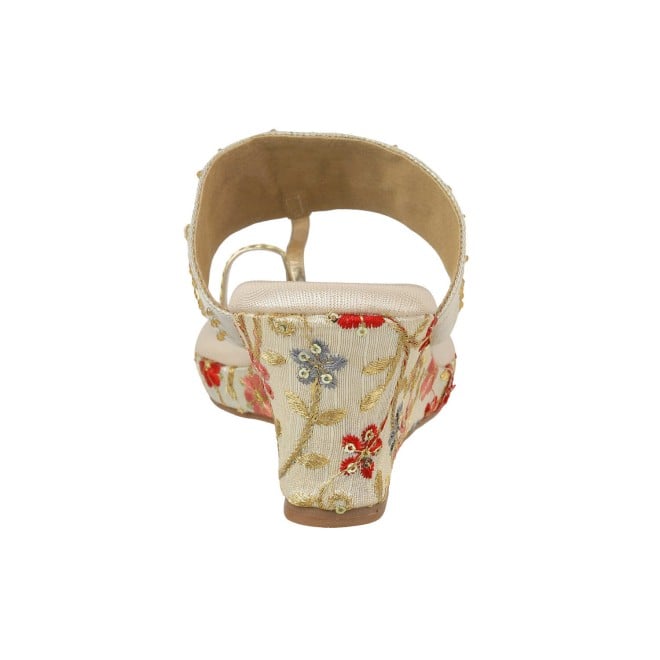 Mochi Women Gold Ethnic Slippers (SKU: 35-1265-15-39)