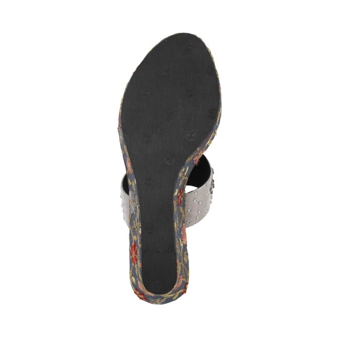 Mochi Women Gun-metal Ethnic Slippers (SKU: 35-1265-29-36)