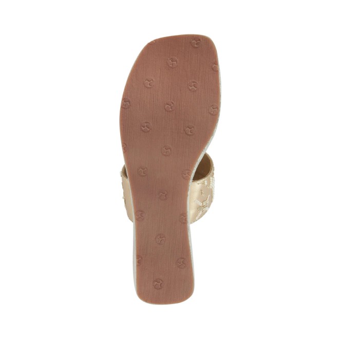 Mochi Women Gold Party Slip Ons (SKU: 35-1278-15-37)