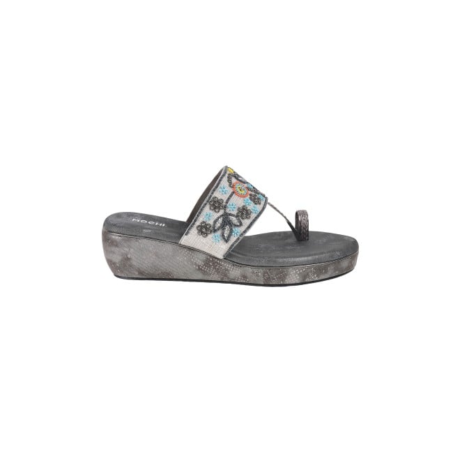 Mochi Women Grey Ethnic Slip Ons (SKU: 35-1280-14-36)