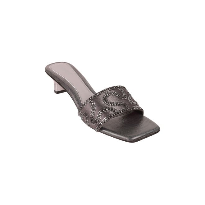 Mochi Women Gun-Metal Casual Slip Ons (SKU: 35-1290-29-36)