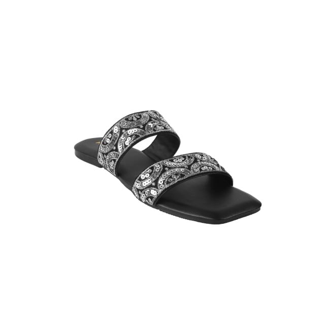 Mochi Women Black Party Slides (SKU: 35-1293-11-36)