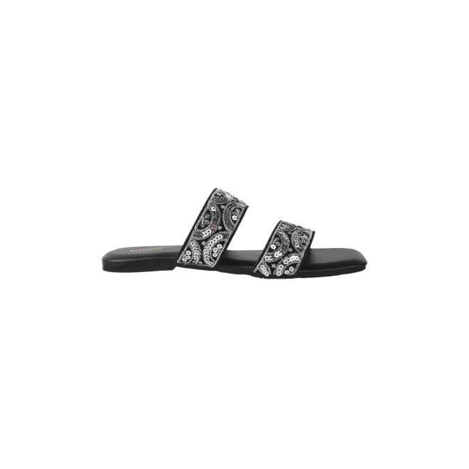 Mochi Women Black Party Slides (SKU: 35-1293-11-36)