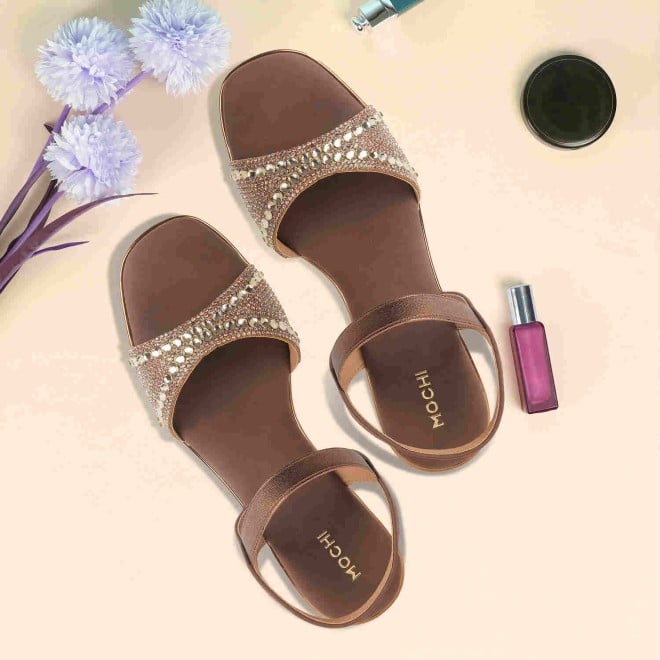 Mochi Women Antic-gold Wedding Sandals