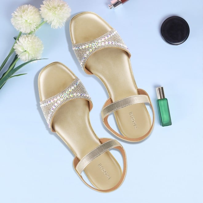 Mochi Women Gold Wedding Sandals