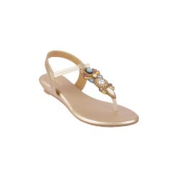 Women Gold Casual Sandals