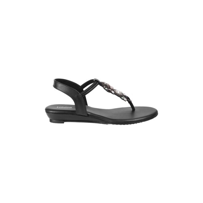 Mochi Women Black Ethnic Sandals (SKU: 35-1429-11-37)