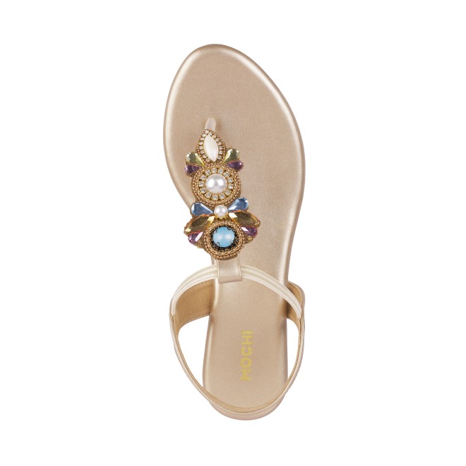 Mochi Women Gold Casual Sandals (SKU: 35-1429-15-37)