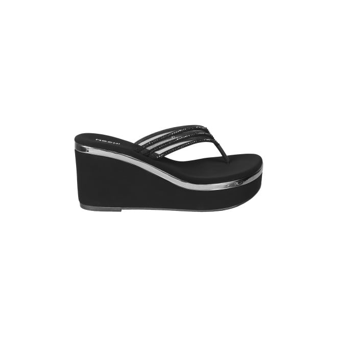 Mochi Women Black Casual Slip Ons (SKU: 35-1463-11-36)