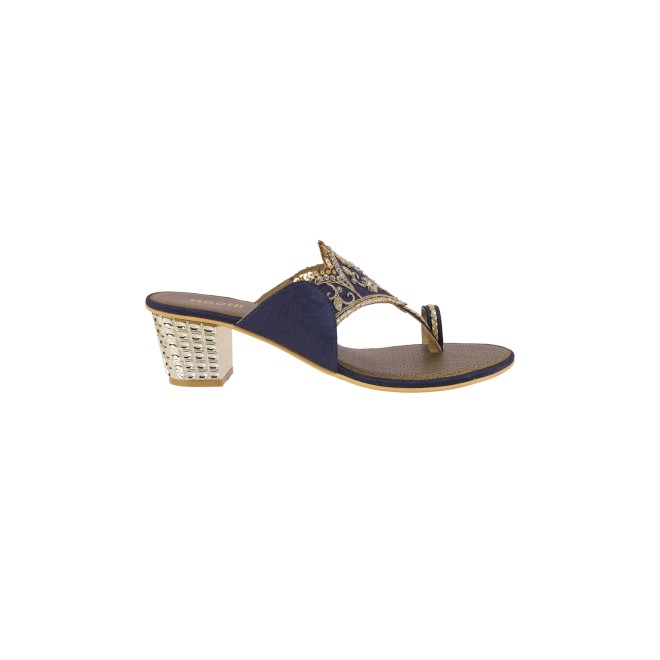 Mochi Women Blue-navy Ethnic Pumps (SKU: 35-1503-17-36)