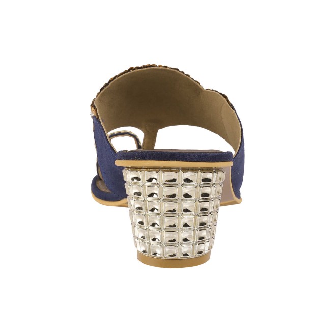 Mochi Women Blue-navy Ethnic Pumps (SKU: 35-1503-17-37)