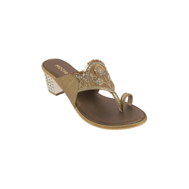 Mochi Women Antic-gold Ethnic Pumps (SKU: 35-1503-28-36)