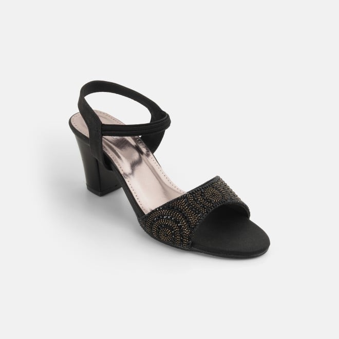 Mochi Women Black Party Sandals