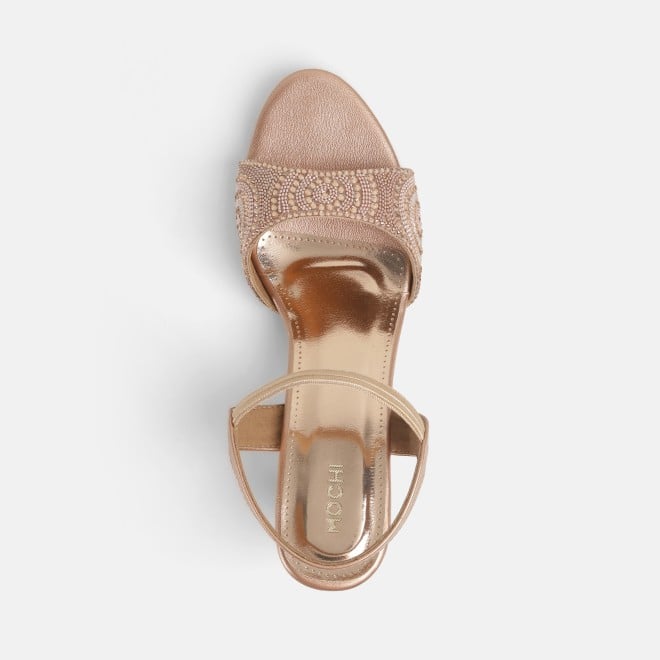 Mochi Women Rose-Gold Party Sandals (SKU: 35-1508-52-36)