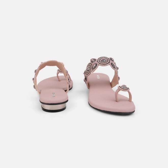 Mochi Women Peach Ethnic Slip Ons (SKU: 35-1522-80-39)