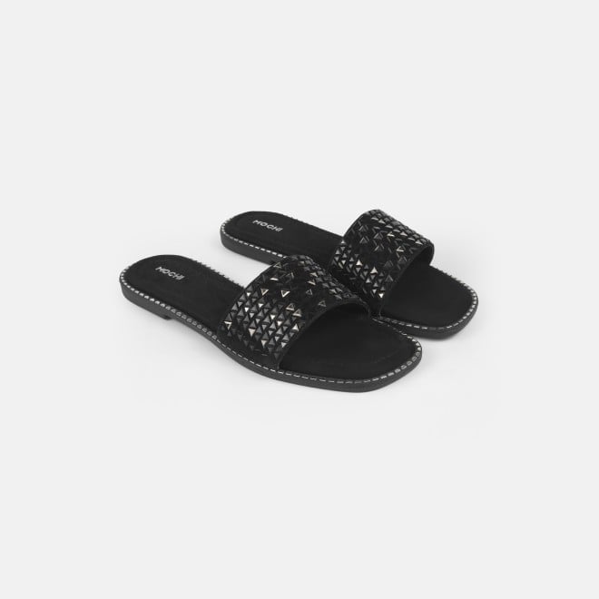 Mochi Women Black Casual Slippers (SKU: 35-1610-11-36)