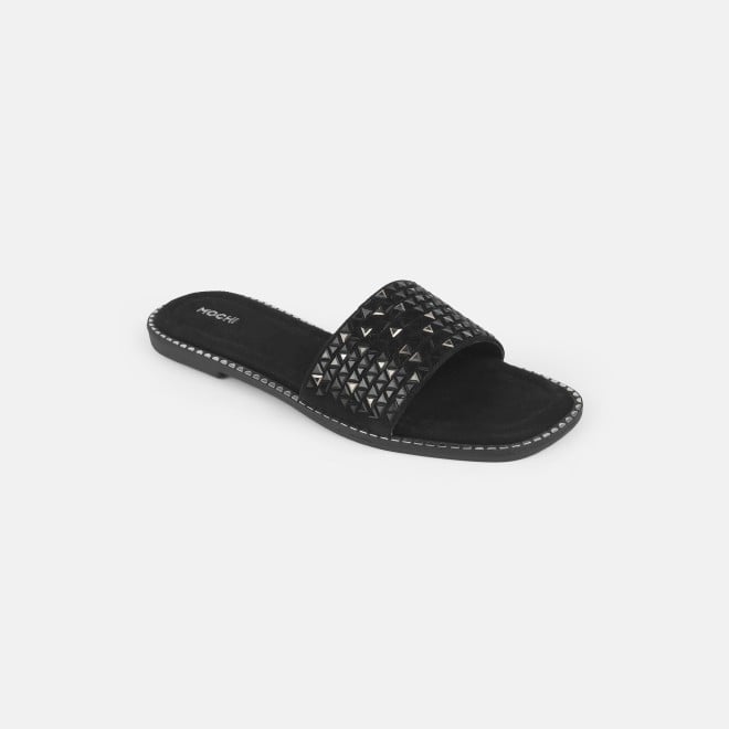 Mochi Women Black Casual Slippers (SKU: 35-1610-11-36)
