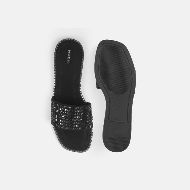 Mochi Women Black Casual Slippers (SKU: 35-1610-11-36)