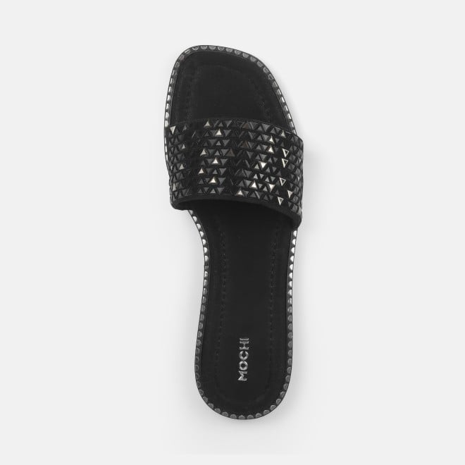 Mochi Women Black Casual Slippers (SKU: 35-1610-11-36)