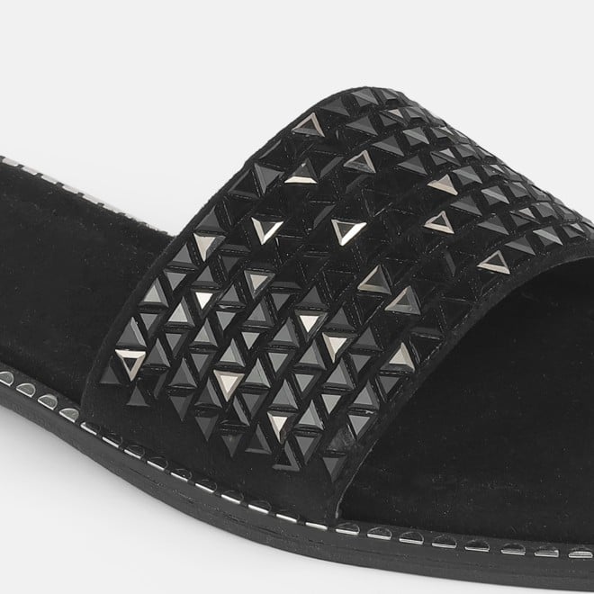 Mochi Women Black Casual Slippers (SKU: 35-1610-11-36)