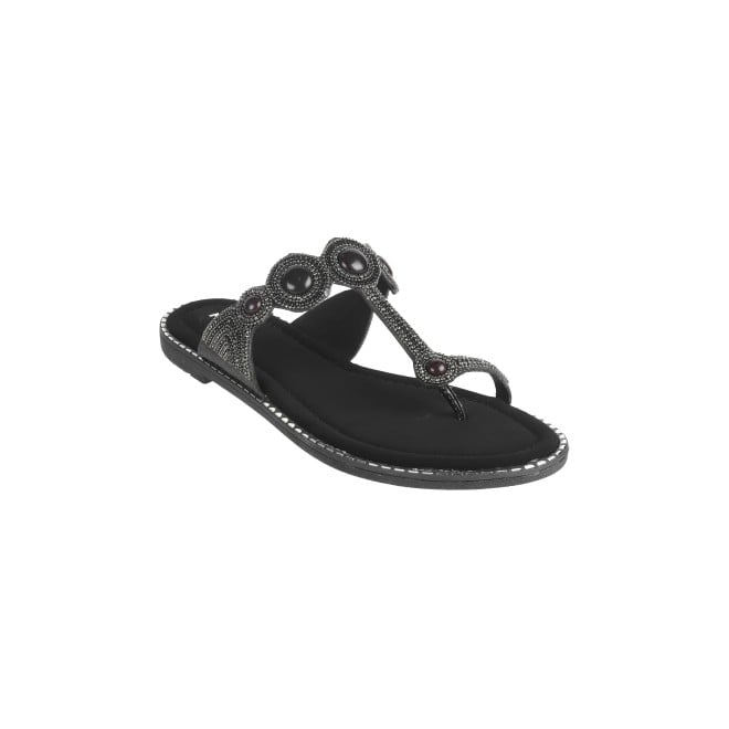 Mochi Women Black Ethnic Slip Ons (SKU: 35-1614-11-36)