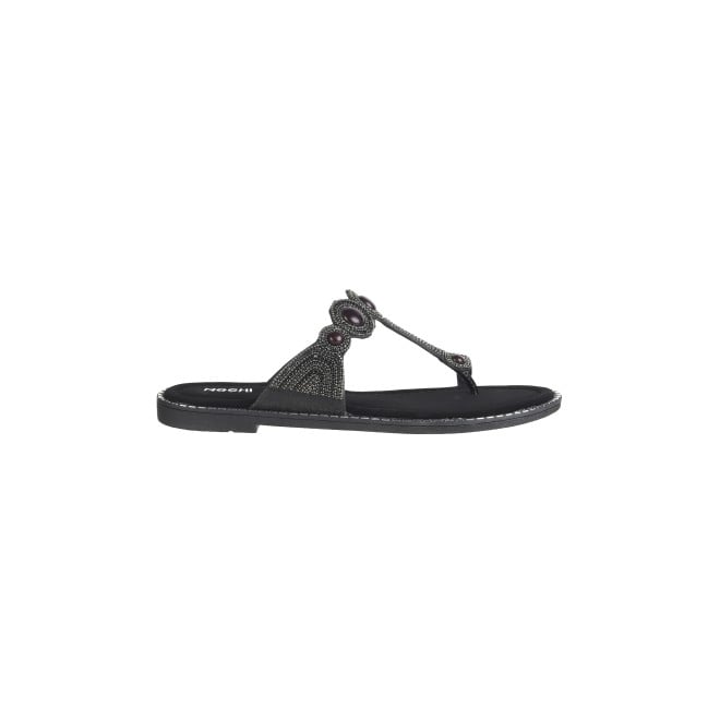 Mochi Women Black Ethnic Slip Ons (SKU: 35-1614-11-36)