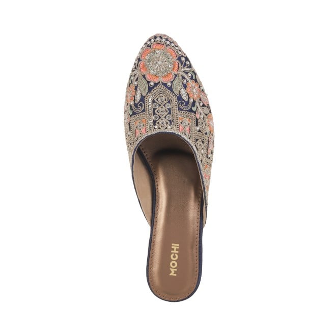 Mochi Women Blue Wedding Slip Ons (SKU: 35-1625-45-36)