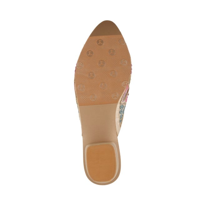 Mochi Women Gold Ethnic Slip Ons (SKU: 35-1629-15-36)