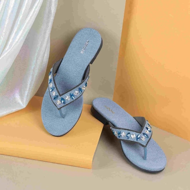 Mochi Women Blue Party Sandals